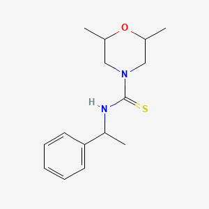 molecular formula C15H22N2OS B4631258 2,6-dimethyl-N-(1-phenylethyl)-4-morpholinecarbothioamide 