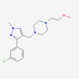 molecular formula C18H25ClN4O B4631268 1-{[3-(3-氯苯基)-1-甲基-1H-吡唑-4-基]甲基}-4-(2-甲氧基乙基)哌嗪 