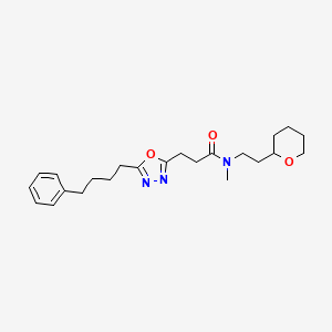 molecular formula C23H33N3O3 B4631277 N-甲基-3-[5-(4-苯基丁基)-1,3,4-恶二唑-2-基]-N-[2-(四氢-2H-吡喃-2-基)乙基]丙酰胺 