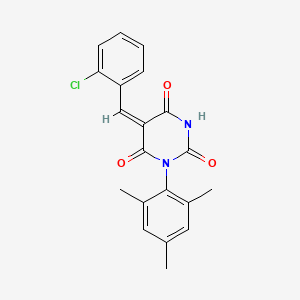 molecular formula C20H17ClN2O3 B4631290 5-(2-chlorobenzylidene)-1-mesityl-2,4,6(1H,3H,5H)-pyrimidinetrione 
