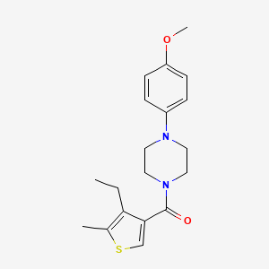 molecular formula C19H24N2O2S B4631295 1-[(4-ethyl-5-methyl-3-thienyl)carbonyl]-4-(4-methoxyphenyl)piperazine 