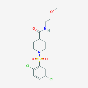 molecular formula C15H20Cl2N2O4S B4631307 1-[(2,5-二氯苯基)磺酰基]-N-(2-甲氧基乙基)-4-哌啶甲酰胺 