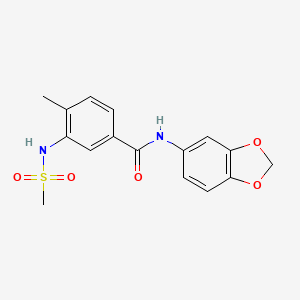 molecular formula C16H16N2O5S B4631311 N-1,3-benzodioxol-5-yl-4-methyl-3-[(methylsulfonyl)amino]benzamide 