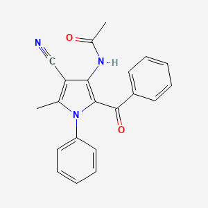 molecular formula C21H17N3O2 B4631319 N-(2-苯甲酰基-4-氰基-5-甲基-1-苯基-1H-吡咯-3-基)乙酰胺 