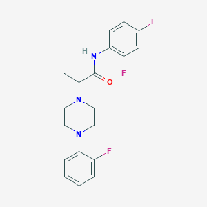 molecular formula C19H20F3N3O B4631320 2-[4-(2-氟苯基)-1-哌嗪基]丙酰胺-N-(2,4-二氟苯基) 