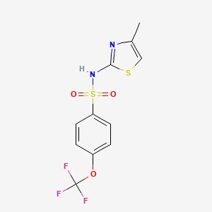 molecular formula C11H9F3N2O3S2 B4631341 N-(4-methyl-1,3-thiazol-2-yl)-4-(trifluoromethoxy)benzenesulfonamide 