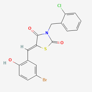 molecular formula C17H11BrClNO3S B4631343 5-(5-bromo-2-hydroxybenzylidene)-3-(2-chlorobenzyl)-1,3-thiazolidine-2,4-dione 