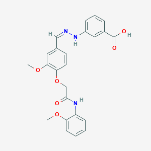 molecular formula C24H23N3O6 B4631348 3-[2-(3-methoxy-4-{2-[(2-methoxyphenyl)amino]-2-oxoethoxy}benzylidene)hydrazino]benzoic acid 