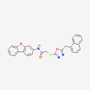 N-dibenzo[b,d]furan-3-yl-2-{[5-(1-naphthylmethyl)-1,3,4-oxadiazol-2-yl]thio}acetamide