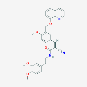 2-cyano-N-[2-(3,4-dimethoxyphenyl)ethyl]-3-{4-methoxy-3-[(8-quinolinyloxy)methyl]phenyl}acrylamide
