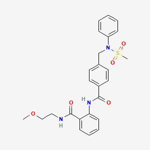 molecular formula C25H27N3O5S B4631399 N-(2-甲氧基乙基)-2-[(4-{[(甲磺酰基)(苯基)氨基]甲基}苯甲酰)氨基]苯甲酰胺 