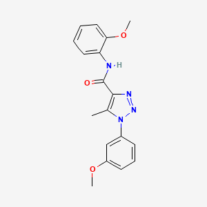 molecular formula C18H18N4O3 B4631443 N-(2-methoxyphenyl)-1-(3-methoxyphenyl)-5-methyl-1H-1,2,3-triazole-4-carboxamide 