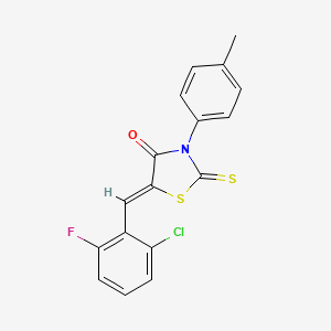 molecular formula C17H11ClFNOS2 B4631495 5-(2-氯-6-氟苄叉基)-3-(4-甲基苯基)-2-硫代-1,3-噻唑烷-4-酮 