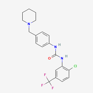 molecular formula C20H21ClF3N3O B4631501 N-[2-chloro-5-(trifluoromethyl)phenyl]-N'-[4-(1-piperidinylmethyl)phenyl]urea 