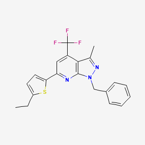 molecular formula C21H18F3N3S B4631529 1-benzyl-6-(5-ethyl-2-thienyl)-3-methyl-4-(trifluoromethyl)-1H-pyrazolo[3,4-b]pyridine 