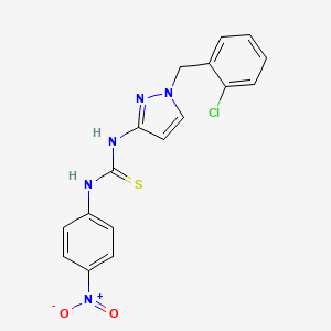 molecular formula C17H14ClN5O2S B4631538 N-[1-(2-chlorobenzyl)-1H-pyrazol-3-yl]-N'-(4-nitrophenyl)thiourea 