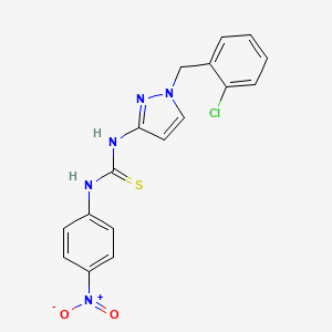 molecular formula C17H14ClN5O2S B4631538 N-[1-(2-氯苯甲基)-1H-吡唑-3-基]-N'-(4-硝基苯基)硫脲 