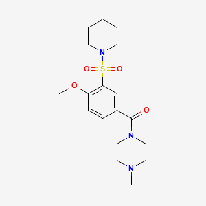 molecular formula C18H27N3O4S B4631569 1-[4-methoxy-3-(1-piperidinylsulfonyl)benzoyl]-4-methylpiperazine 