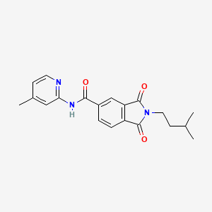 molecular formula C20H21N3O3 B4631585 2-(3-methylbutyl)-N-(4-methyl-2-pyridinyl)-1,3-dioxo-5-isoindolinecarboxamide 