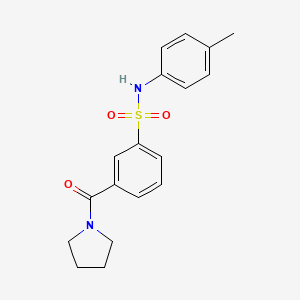 molecular formula C18H20N2O3S B4631596 N-(4-methylphenyl)-3-(1-pyrrolidinylcarbonyl)benzenesulfonamide 
