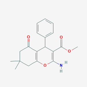 molecular formula C19H21NO4 B463161 methyl 2-amino-7,7-dimethyl-5-oxo-4-phenyl-5,6,7,8-tetrahydro-4H-chromene-3-carboxylate CAS No. 313270-24-5