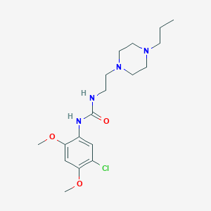 molecular formula C18H29ClN4O3 B4631616 N-(5-chloro-2,4-dimethoxyphenyl)-N'-[2-(4-propyl-1-piperazinyl)ethyl]urea 