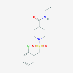 molecular formula C15H21ClN2O3S B4631618 1-[(2-chlorobenzyl)sulfonyl]-N-ethyl-4-piperidinecarboxamide 