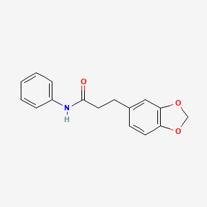 molecular formula C16H15NO3 B4631628 3-(1,3-苯并二氧杂环-5-基)-N-苯基丙酰胺 