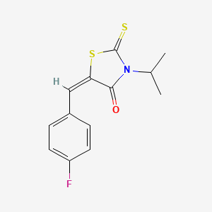 molecular formula C13H12FNOS2 B4631637 5-(4-fluorobenzylidene)-3-isopropyl-2-thioxo-1,3-thiazolidin-4-one 