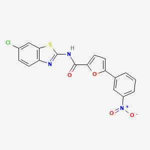molecular formula C18H10ClN3O4S B4631644 N-(6-chloro-1,3-benzothiazol-2-yl)-5-(3-nitrophenyl)-2-furamide 