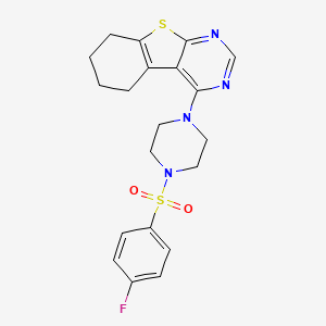 molecular formula C20H21FN4O2S2 B4631645 4-{4-[(4-fluorophenyl)sulfonyl]-1-piperazinyl}-5,6,7,8-tetrahydro[1]benzothieno[2,3-d]pyrimidine 