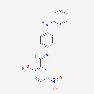 molecular formula C19H15N3O3 B463167 2-{[(4-Anilinophenyl)imino]methyl}-4-nitrophenol 