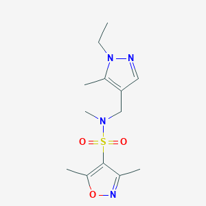molecular formula C13H20N4O3S B4631680 N-[(1-乙基-5-甲基-1H-吡唑-4-基)甲基]-N,3,5-三甲基-4-异恶唑磺酰胺 