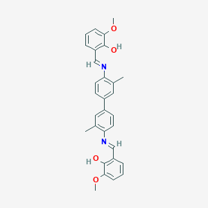 molecular formula C30H28N2O4 B463173 2-[({4'-[(2-Hydroxy-3-methoxybenzylidene)amino]-3,3'-dimethyl[1,1'-biphenyl]-4-yl}imino)methyl]-6-methoxyphenol 