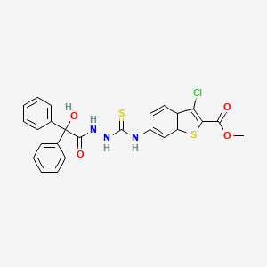 molecular formula C25H20ClN3O4S2 B4631735 methyl 3-chloro-6-[({2-[hydroxy(diphenyl)acetyl]hydrazino}carbonothioyl)amino]-1-benzothiophene-2-carboxylate 