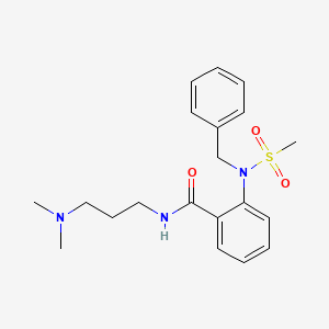 molecular formula C20H27N3O3S B4631740 2-[benzyl(methylsulfonyl)amino]-N-[3-(dimethylamino)propyl]benzamide 