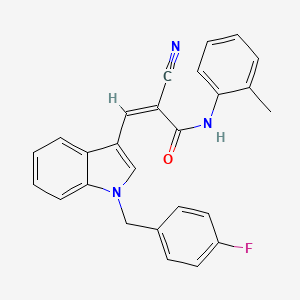molecular formula C26H20FN3O B4631755 2-cyano-3-[1-(4-fluorobenzyl)-1H-indol-3-yl]-N-(2-methylphenyl)acrylamide 