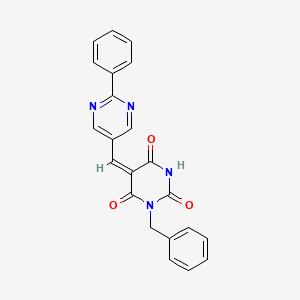 molecular formula C22H16N4O3 B4631777 1-benzyl-5-[(2-phenyl-5-pyrimidinyl)methylene]-2,4,6(1H,3H,5H)-pyrimidinetrione 