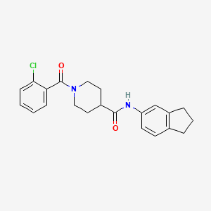 molecular formula C22H23ClN2O2 B4631782 1-(2-chlorobenzoyl)-N-(2,3-dihydro-1H-inden-5-yl)-4-piperidinecarboxamide 