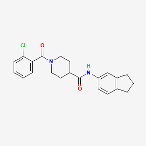 molecular formula C22H23ClN2O2 B4631782 1-(2-氯苯甲酰基)-N-(2,3-二氢-1H-茚-5-基)-4-哌啶甲酰胺 