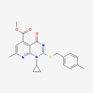 molecular formula C21H21N3O3S B4631785 methyl 1-cyclopropyl-7-methyl-2-[(4-methylbenzyl)thio]-4-oxo-1,4-dihydropyrido[2,3-d]pyrimidine-5-carboxylate 