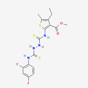molecular formula C17H18F2N4O2S3 B4631796 methyl 2-{[(2-{[(2,4-difluorophenyl)amino]carbonothioyl}hydrazino)carbonothioyl]amino}-4-ethyl-5-methyl-3-thiophenecarboxylate 