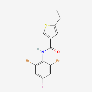 molecular formula C13H10Br2FNOS B4631821 N-(2,6-dibromo-4-fluorophenyl)-5-ethyl-3-thiophenecarboxamide 