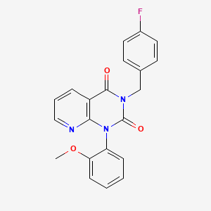 molecular formula C21H16FN3O3 B4631841 3-(4-氟苄基)-1-(2-甲氧基苯基)吡啶并[2,3-d]嘧啶-2,4(1H,3H)-二酮 