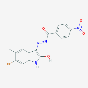 N'-(6-bromo-5-methyl-2-oxo-1,2-dihydro-3H-indol-3-ylidene)-4-nitrobenzohydrazide