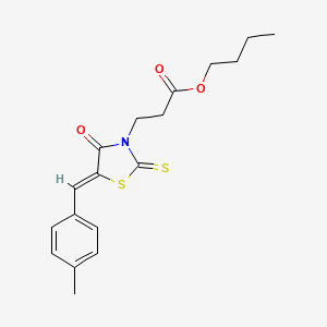 molecular formula C18H21NO3S2 B4631862 3-[5-(4-甲基苄叉)-4-氧代-2-硫代-1,3-噻唑烷-3-基]丙酸丁酯 