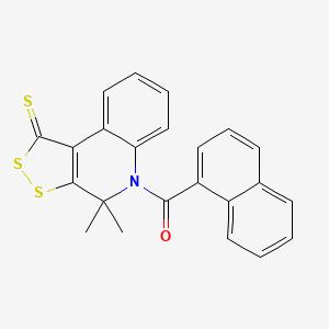 molecular formula C23H17NOS3 B4631863 4,4-dimethyl-5-(1-naphthoyl)-4,5-dihydro-1H-[1,2]dithiolo[3,4-c]quinoline-1-thione 