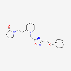 molecular formula C21H28N4O3 B4631890 1-[2-(1-{[3-(phenoxymethyl)-1,2,4-oxadiazol-5-yl]methyl}-2-piperidinyl)ethyl]-2-pyrrolidinone 