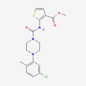 molecular formula C18H20ClN3O3S B4631948 methyl 2-({[4-(5-chloro-2-methylphenyl)-1-piperazinyl]carbonyl}amino)-3-thiophenecarboxylate 