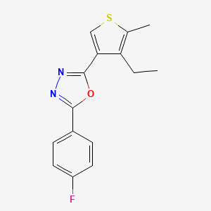 molecular formula C15H13FN2OS B4631968 2-(4-乙基-5-甲基-3-噻吩基)-5-(4-氟苯基)-1,3,4-恶二唑 